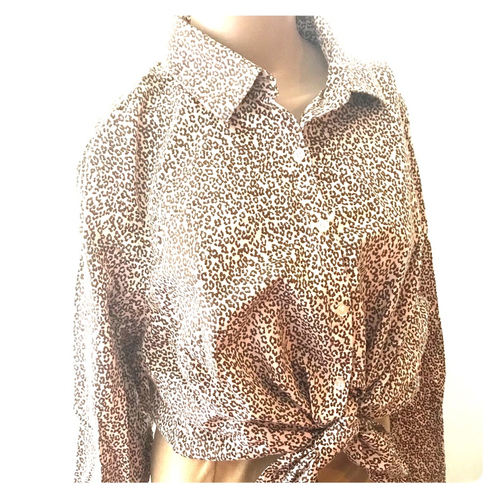 🔴 Lands End Animal Print Supima Top Size 18W